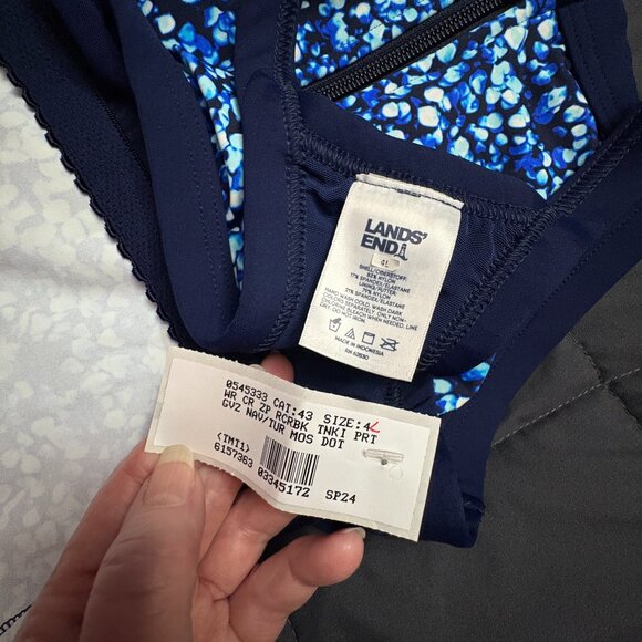 High Neck Zip Front Racerback Tankini Swimsuit Top - Size: 4 Long - NWT - Picture 10 of 12